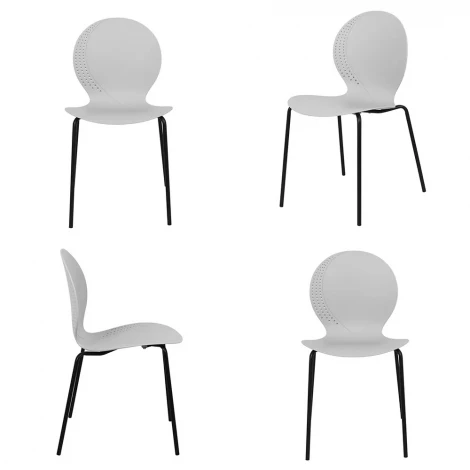 Комплект из 4-х стульев Wave серый с черными ножками Bradex Home FR 1065K