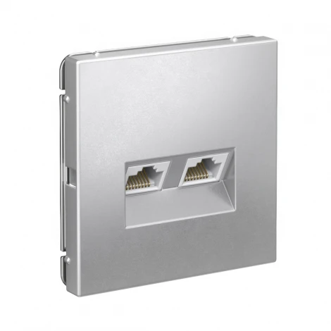 Розетка Ethernet RJ-45 двойная (алюминий) Systeme Electric GAL000385