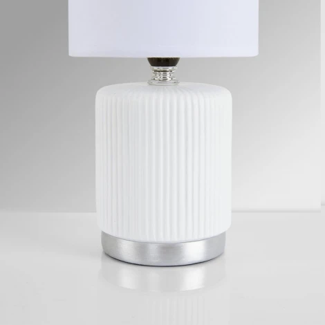 Настольная лампа Lumion Kaisa 8178/1T белый, керамика/текстиль E14 1*40W 220V (выключатель, круглые)