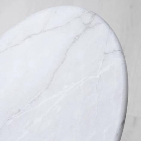 Стол приставной овальный МеталлАрт М015 белый мрамор/белый Mebelik 009512