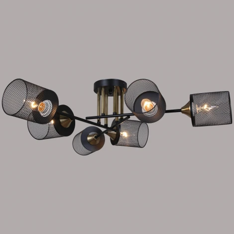 Подвесная люстра на штанге Reluce 38460-0.3-06 BK+COPPER