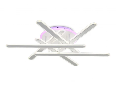 Потолочная люстра светодиодная с подсветкой RGB, с ПДУ Ambrella Acrylica Original FA8907 WH/CH белый/хром 135W 3000K-6400K+RGB