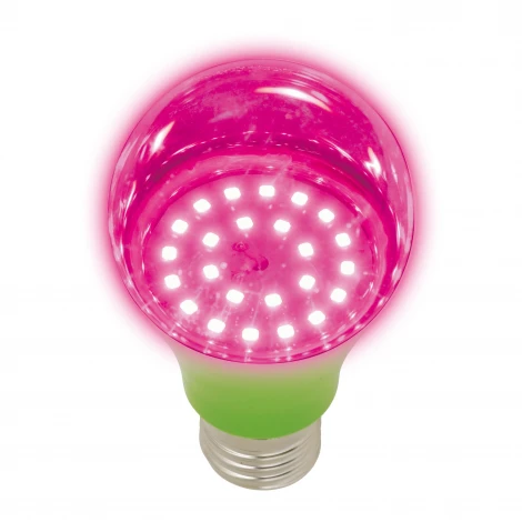 Лампочка светодиодная E27 8W шар розовая Uniel LED-A60-8W/SPSB/E27/CL PLP30GR