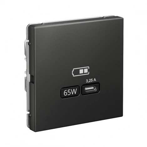 Розетка с быстрой зарядкой USB Type-C 65Вт (базальт) Systeme Electric GAL001427