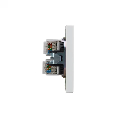 Розетка компьютерная двойная RJ45+RJ45 кат6 с/у жемчуг Kranz Strong KR-78-0725-4