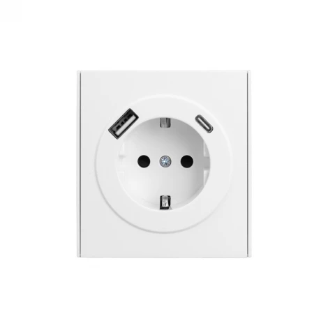Розетка 1-ая с/з с/у з/ш 16А с USB A+C быстрой зарядки 5В/3А жемчуг Kranz Strong KR-78-0704-4