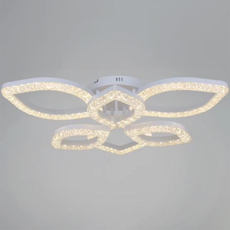 Потолочная люстра светодиодная на штанге с пультом с ночным режимом, регулировкой цветовой температуры и яркости Reluce 28120-0.3-3+3C WH