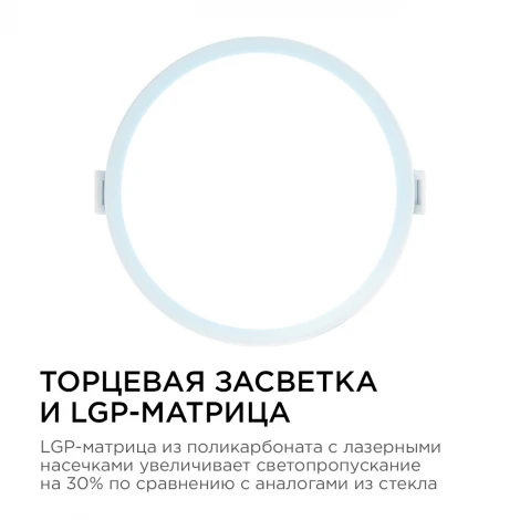 Потолочный светильник светодиодный встраиваемый 220В 10Вт 800лм встроенный изолированный драйвер 6500K Apeyron 06-53