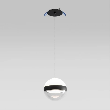Подвесной светильник Odeon Light Roni 5075/9L черный/прозрачн./молочный/металл/акрил LED 9W 4000K 480лм (220V, на проводе, шар)