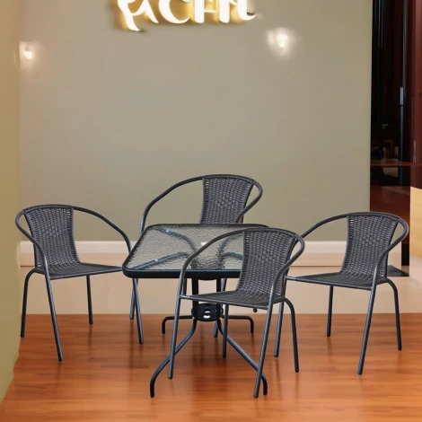 Комплект мебели Асоль Afina LRC03/LRT04-70x70 Black (4+1)