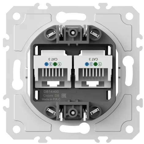 Механизм розетки двойной телефонной RJ-11 Donel DB DB14400