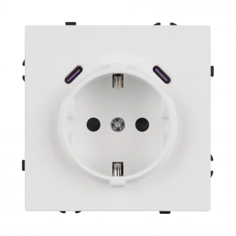 Розетка ARL NOBE зк со шторками с USB тип C+С софт-тач белый кварц SCT-MUCC-SFPL-WH (250V, 16A) (Arlight,) 061818(1)