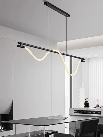 Подвесной светильник с гибким неоном Lightera Tura LE103L-160B Wi-Fi (LED, 220V, управление смартфоном, голосовое управление, умный дом - Алиса, Tuya Smart, Маруся, Smart Life, Экосистема Сбер, на тросе)