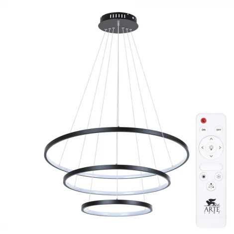 Подвесной светильник ярусный Arte Lamp Frodo A2197SP-3BK (LED, 220V, пульт управления, на тросе)