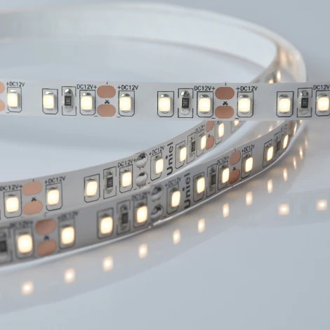 Светодиодная лента Uniel ULS-M13-2835-120LED/m-8mm-IP20-DC12V-9,6W/m-5M-3000K PROFI катушка в герметичной упаковке