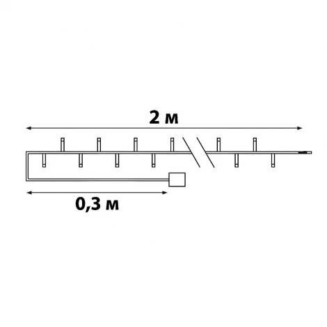 Гирлянда Uniel ULD-S0200-010/STB/2AA WARM WHITE IP20 CLIPS