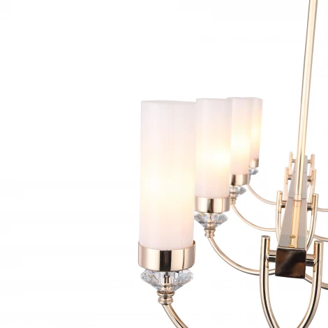 Потолочная люстра на штанге ST Luce Элегра SL1402.263.08 Золото/БелыйE14*8 40W