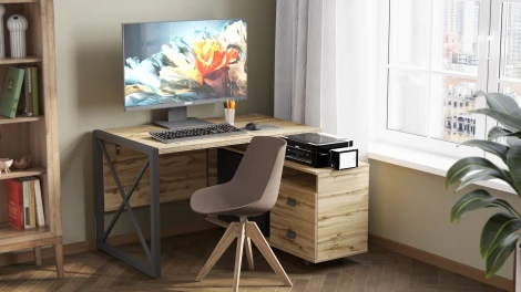 Стол рабочий универсальный Калифорния Хардвиг 1200 ЛДСП Дуб вотан 3997061203