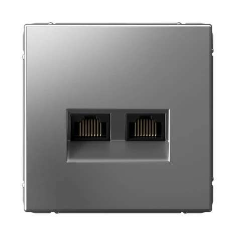 Розетка Ethernet RJ-45 двойная (сталь) Systeme Electric GAL000988