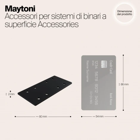 Прямой коннектор 1шт Gravity накладной черный (магнитный) Maytoni Technical TRA004C-21S (48V)
