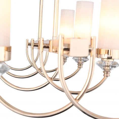 Потолочная люстра на штанге ST Luce Элегра SL1402.263.08 Золото/БелыйE14*8 40W