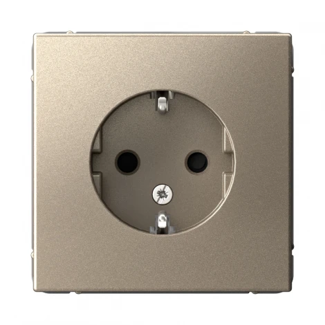 Розетка с заземлением и шторками (шампань) Systeme Electric GAL000545