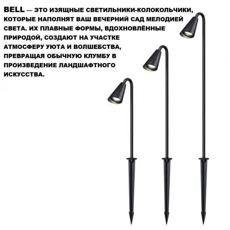 Грунтовый светильник Novotech Bell 371061 черный IP65 GU10 max 35W 220-240V