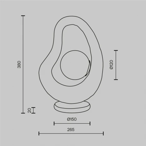 Настольная лампа Maytoni Opus MOD380TL-01GR (220V, выключатель, шар)