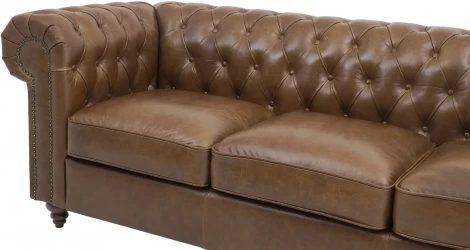 Диван Chester Classic ОГОГО (арт.329597), (Кожа/Коричневый)