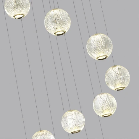Подвесная люстра каскадная Odeon Light Crystal 5008/56L золотой/металл/акрил LED 56W 4000K 4651лм (220V, на проводе)