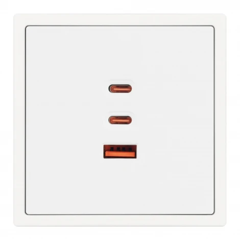 Розетка тип А+С+С софт-тач белый кварц ARL NOBE USB SCT-MUACC-SFPL-FC-WH (65W, QC3) (Arlight,) 061839(1)