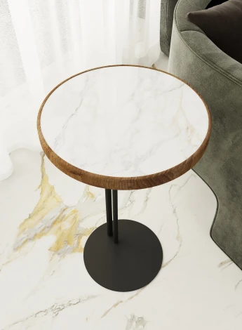 Придиванный стол Кальяри лайт/вяз браун/черный 4320091502