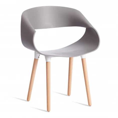 Стул QXX/КXX (мод. C1058-1)/2 шт. в упаковке пластик/дерево, 60х53х81см, серый/натуральный (Комплект из 2 шт.) Tetchair 24558