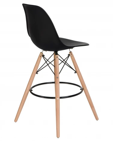 Набор 2 шт Стул барный DOBRIN DSW BAR (ножки светлый бук, цвет сиденья чёрный (B-03))