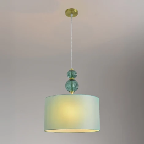 Подвесной светильник Lumion Mikimito 8419/3A бронза/зеленый, металл/текстиль E27 3*40W 220V