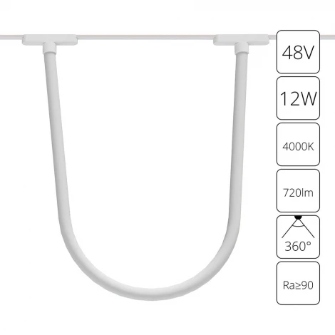 Магнитный трековый светильник с гибким неоном Arte Lamp Rapid A6167PL-1WH (LED, 48V)