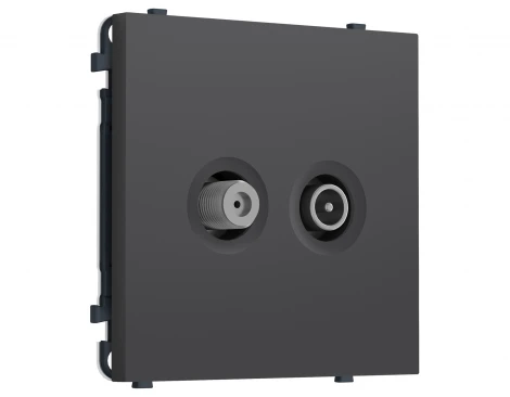 Комплект механизма ТВ-розетки оконечной + SAT (Графит Мягкое касание) Ambrella Volt QUANT PRO MS913310