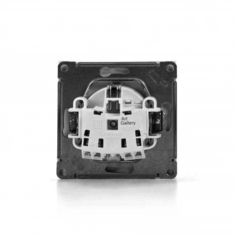 Розетка с заземлением, шторками и крышкой (белый) Systeme Electric GAL000146S