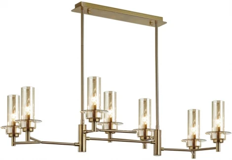 Потолочная люстра на штанге Lumion Madonna 6554/8C бронза/коньячный/металл/стекло E14 8*40W 220V