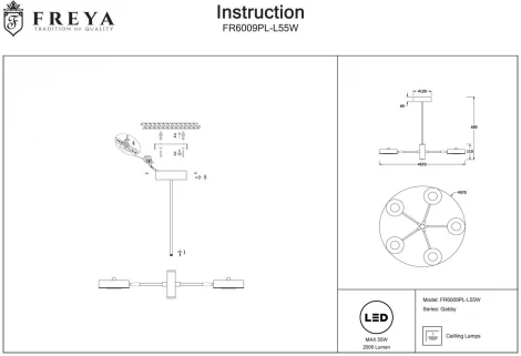 Потолочная люстра Freya Gabby FR6009PL-L55W