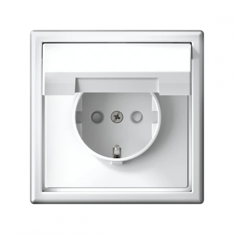 Розетка с заземлением, шторками и крышкой (лотос) Systeme Electric GAL001346S