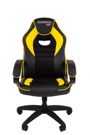 Кресло Chairman game 16 Россия экокожа черный/желтый 7213487