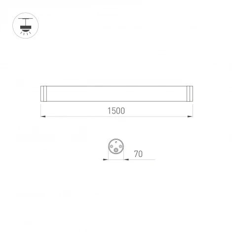 Настенно-потолочный светильник линейный ALT-TUBU-L1500-48W Day4000 (WH, 140x110 deg, 230V) (Arlight, IP66 Пластик) 063153