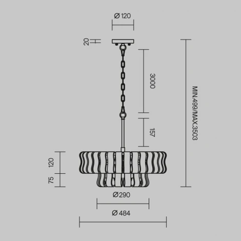 Подвесная люстра Maytoni Boulder MOD538PL-05MG