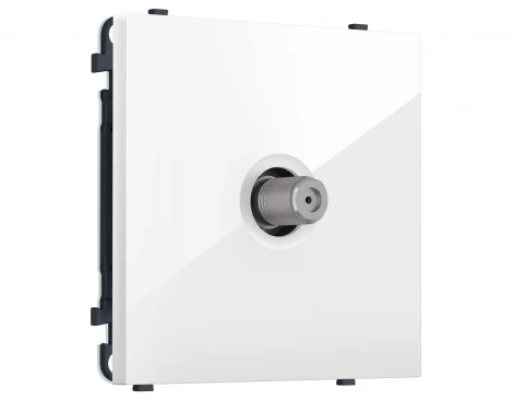 Комплект механизма ТВ-розетки SAT (Белый глянец) Ambrella Volt QUANT PRO MS113050