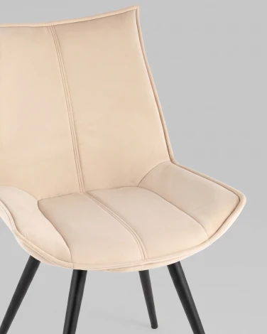 Стул вращающийся Робб велюр бежевый, опора черный муар Stool Group УТ000043383