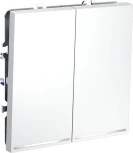 Проходной переключатель двухклавишный с подсветкой (белый матовый) Voltum S70 VLS020402