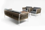 "Касабланка" лаунж-зона плетеная из роупа 5-местная, цвет бежевый 4SIS арт.УТ-00007281