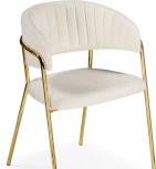 Обеденный стул Kamelia Woodville (Металл,Ткань/Белый,Золотой) арт.15899