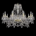 Подвесная люстра Bohemia 1411 1411/10/300/G (220V, хрусталь, на цепи, подсвечник, свеча)